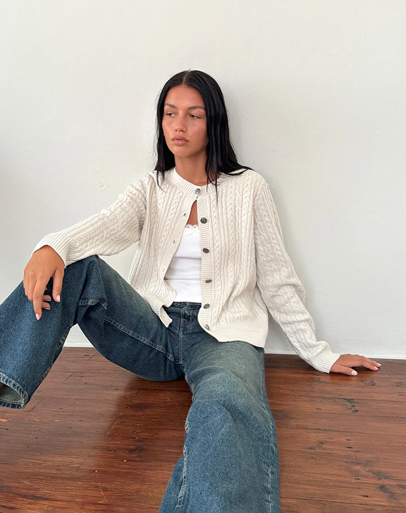 Bavana Cardigan in Ivory - Image 2
