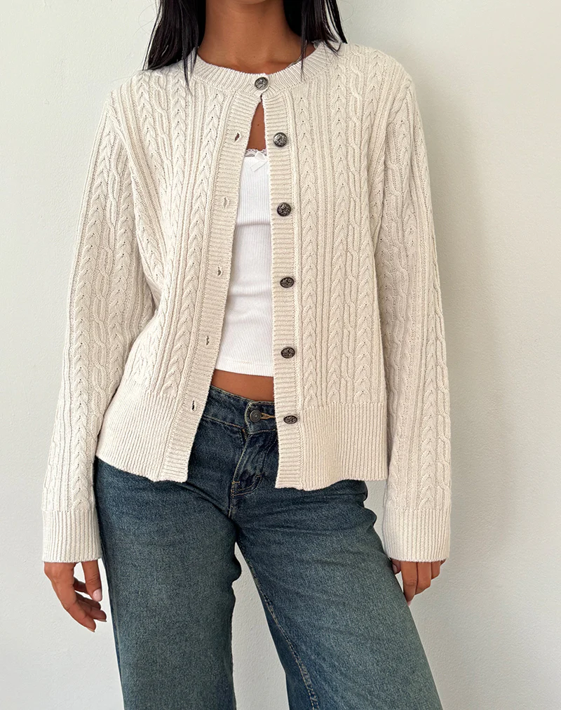 Bavana Cardigan in Ivory - Image 3