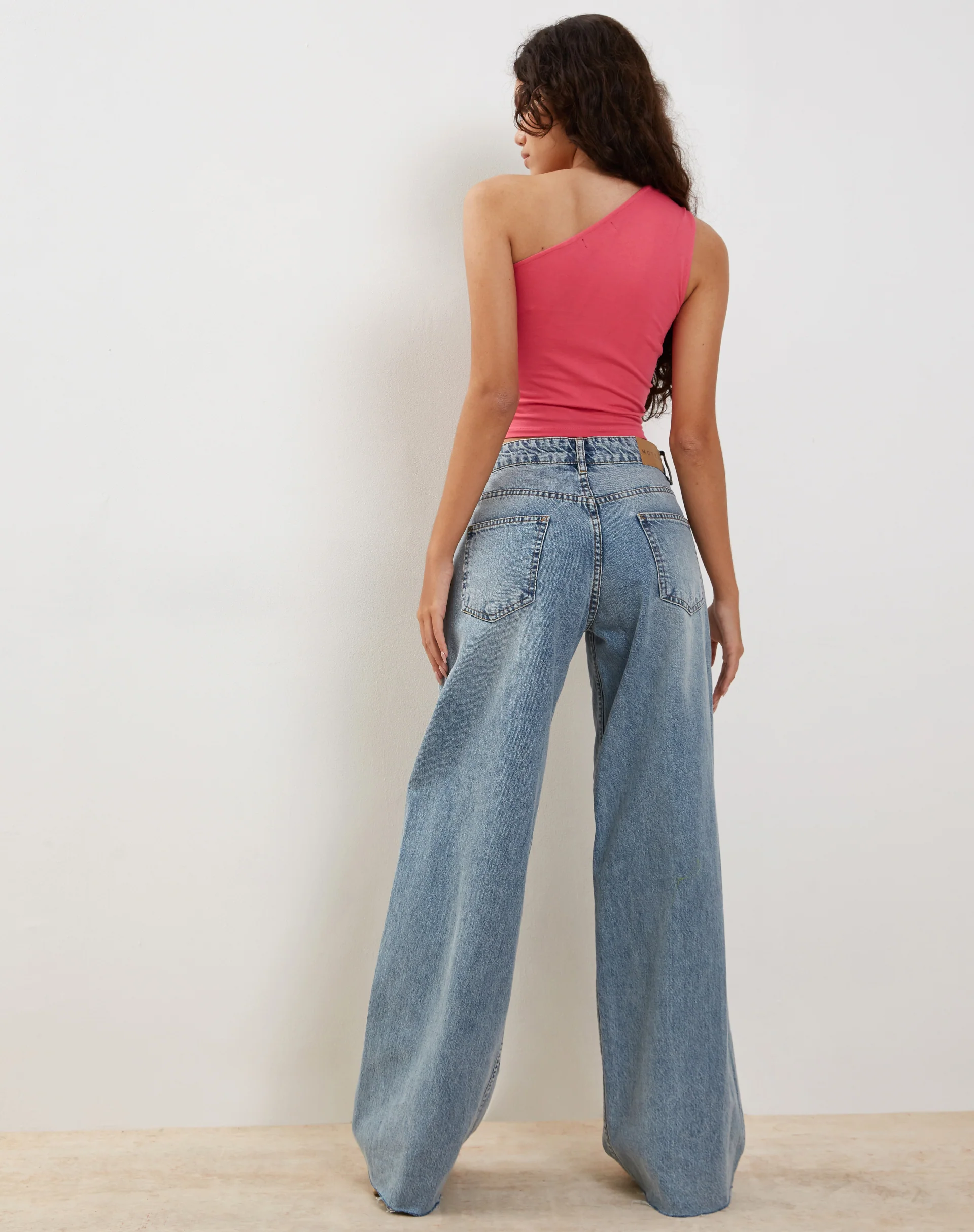 Bay One Shoulder Top in Hot Pink - Image 6