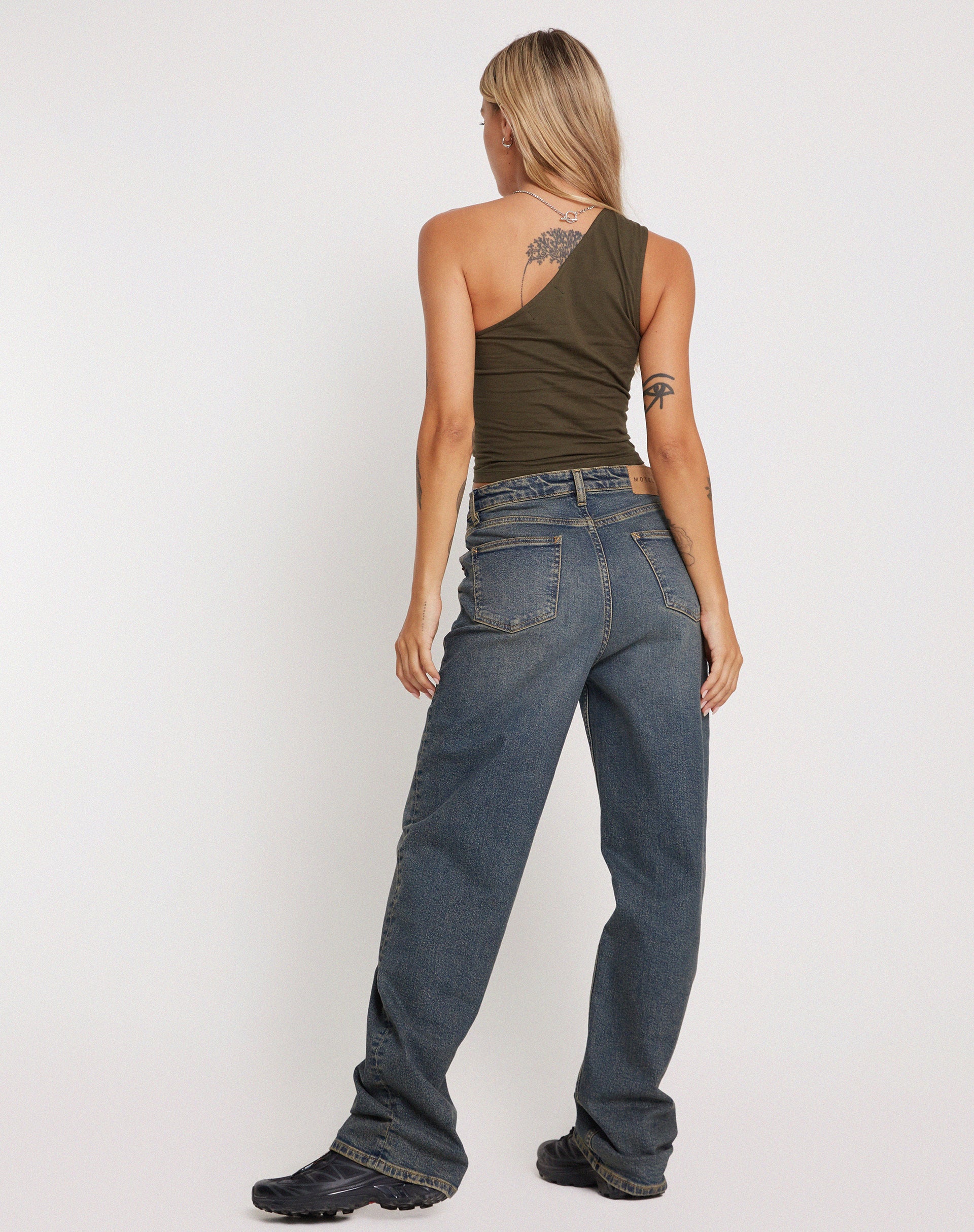 Bay One Shoulder Top in Olive - Image 6