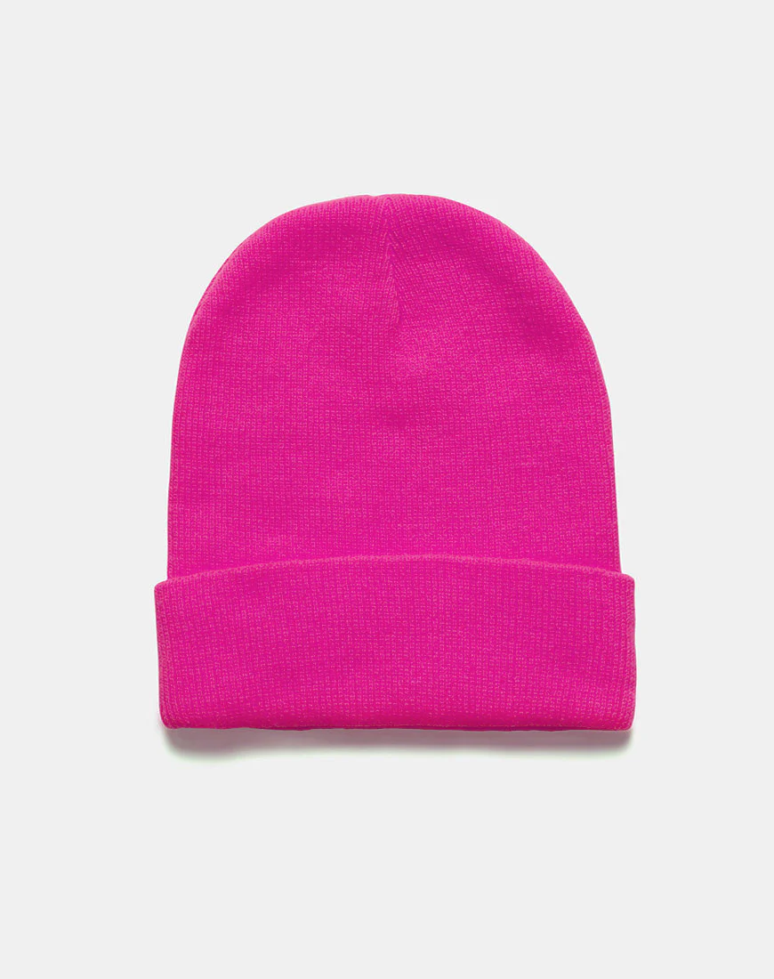 Beanie Hat in Hot Pink - Image 3