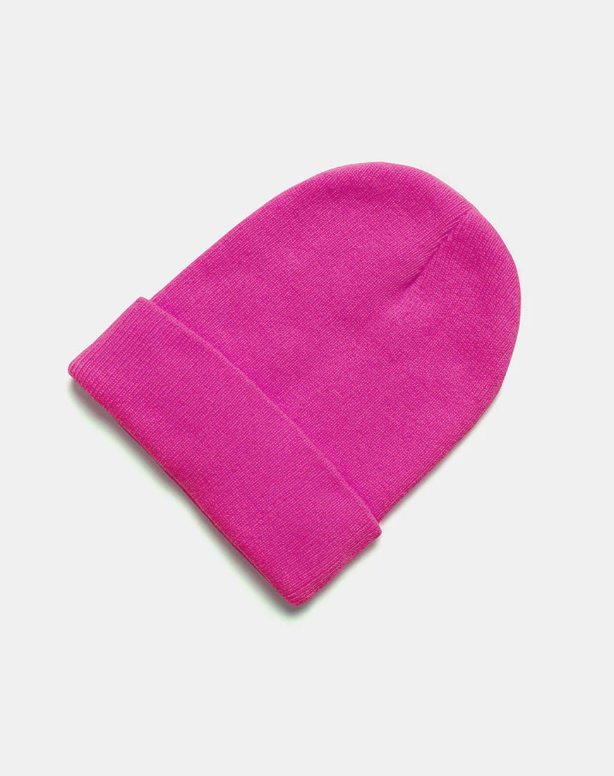 Beanie Hat in Hot Pink - Image 4