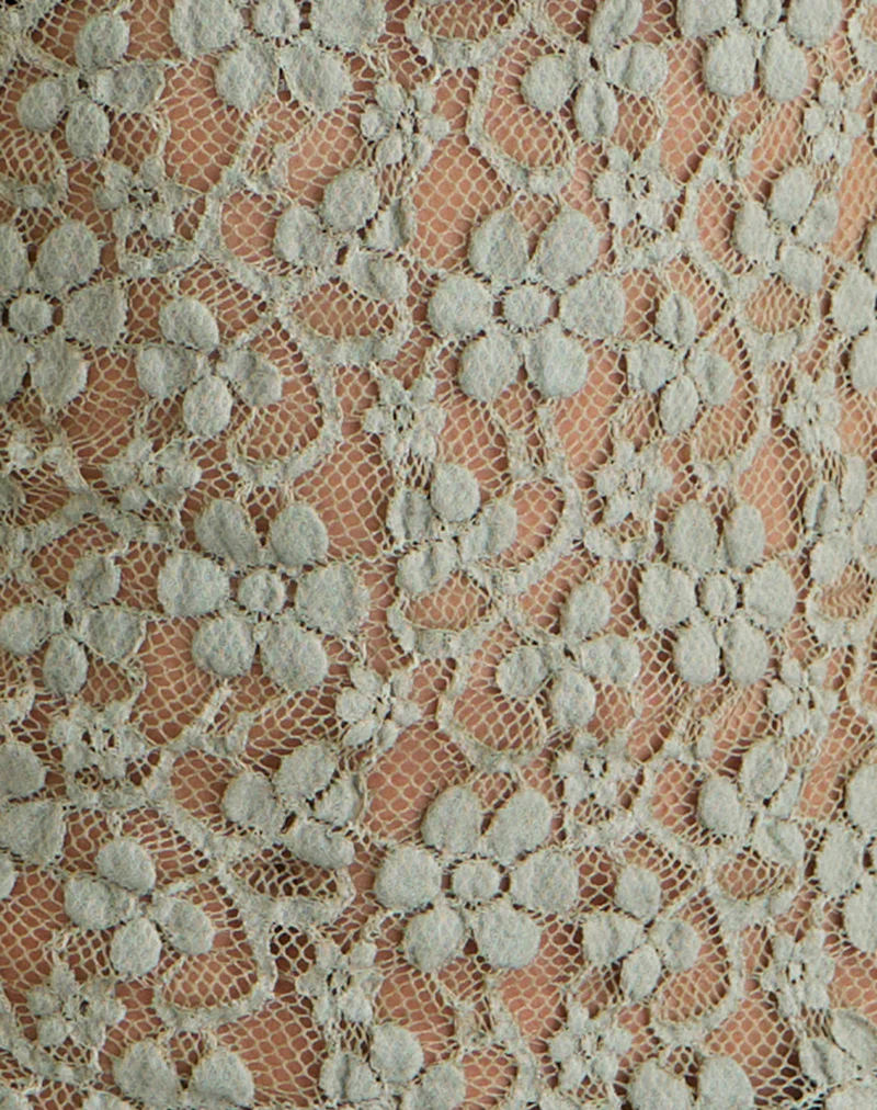Beerus Long Sleeve Mock Neck Top in Lace Sage Green - Image 6