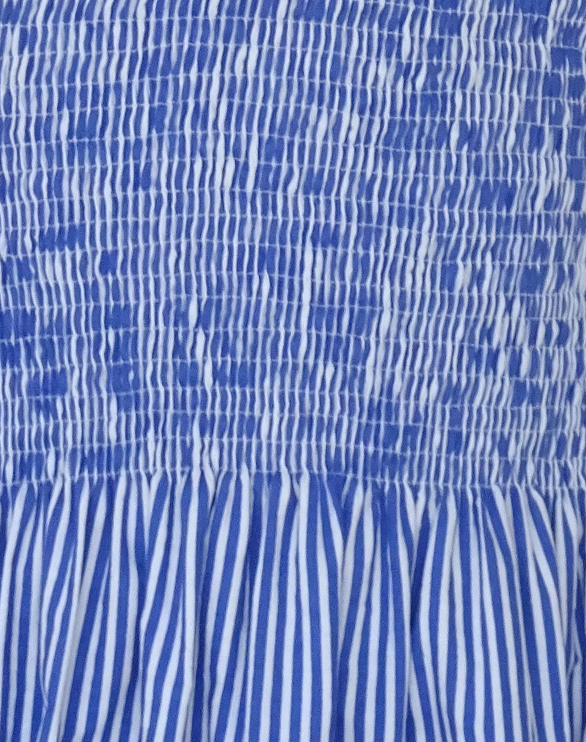 MOTEL X JACQUIE Beleame Bandeau Midaxi Dress in a Blue Striped Poplin - Image 6