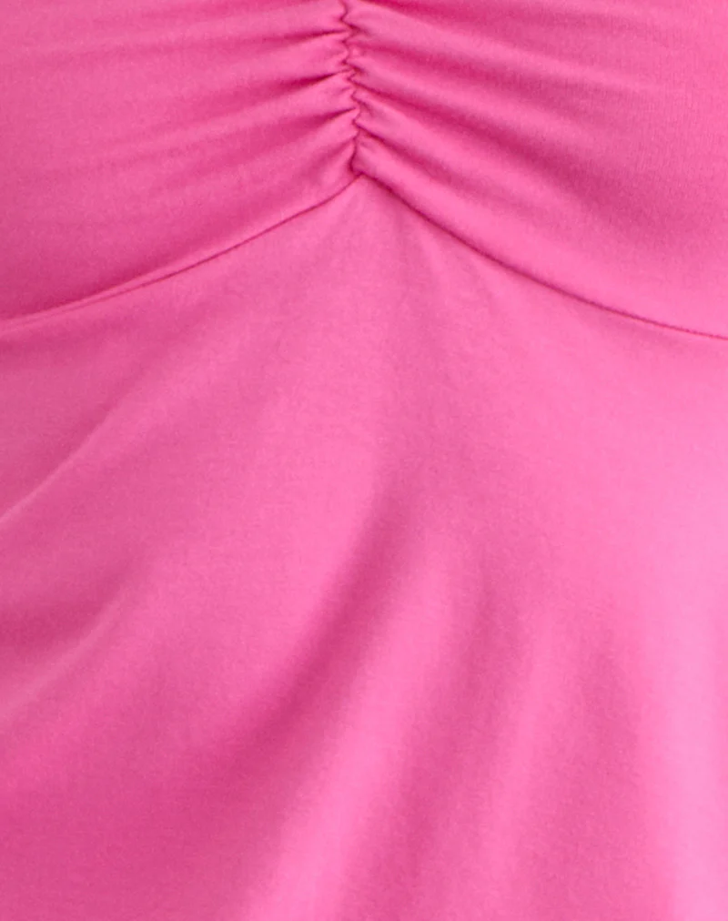 Belena Mini Dress in Jersey Deep Pink - Image 6