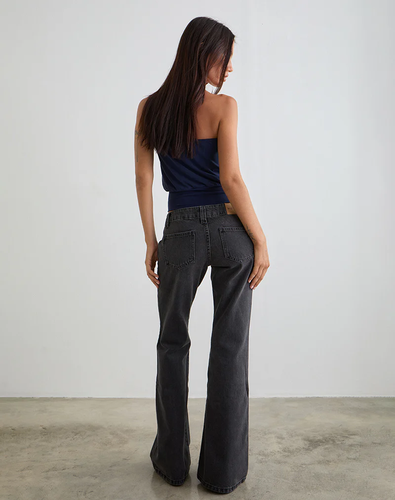 Bell Bottom Low Rise Flare Jeans in Vintage Black - Image 5