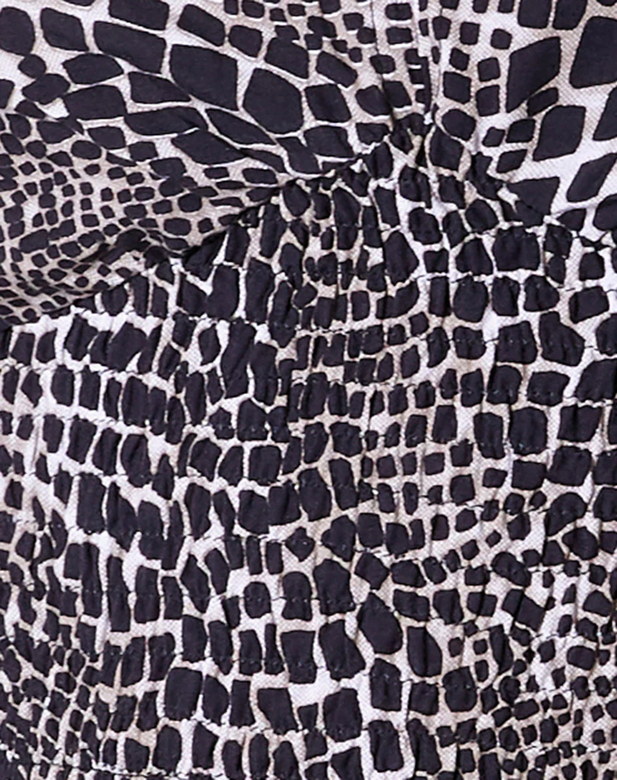 Belovy Longsleeve Top in Abstract Croc Black - Image 5