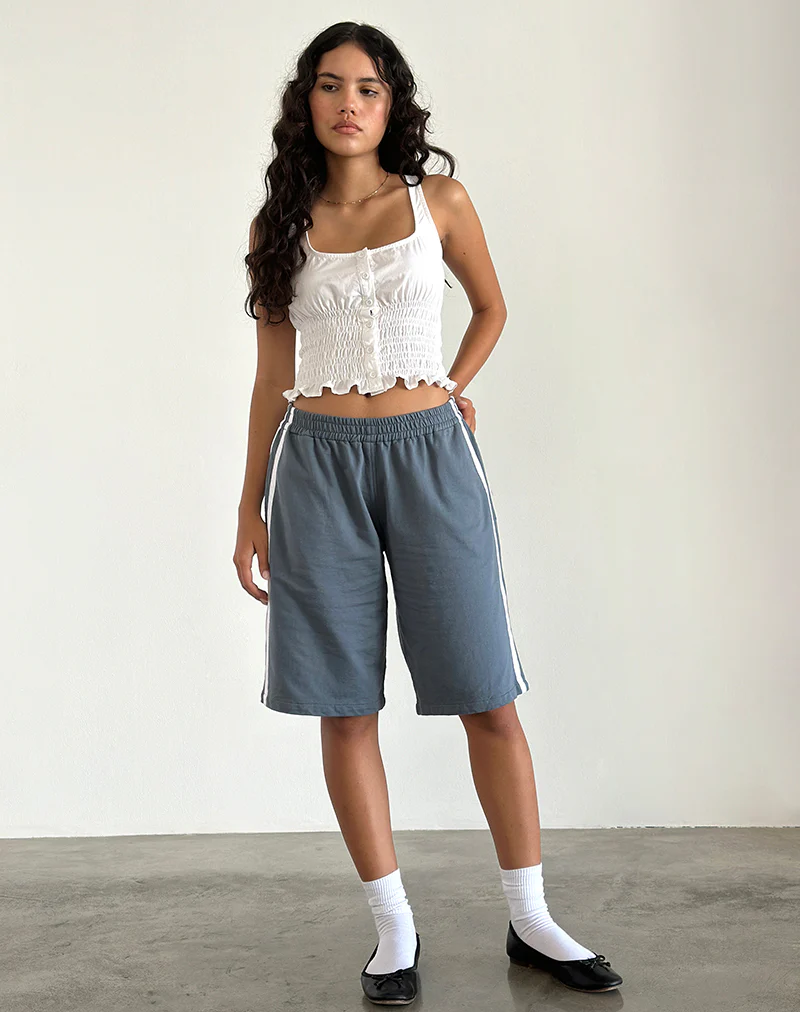 Bena Short in Blue Mirage with White Stripe - Image 2