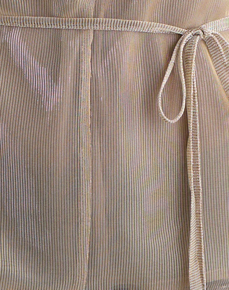 Benicia High Neck Keyhole Top in Gold - Image 5
