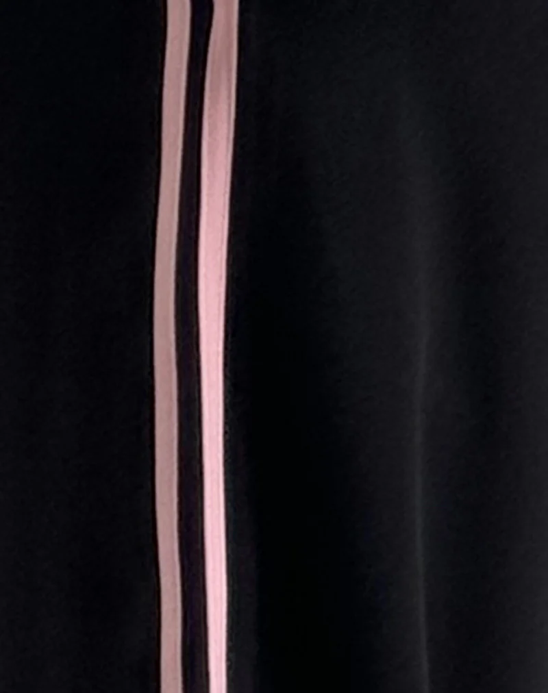 Bennett Trouser in Black with Pink Side Stripe - Image 6