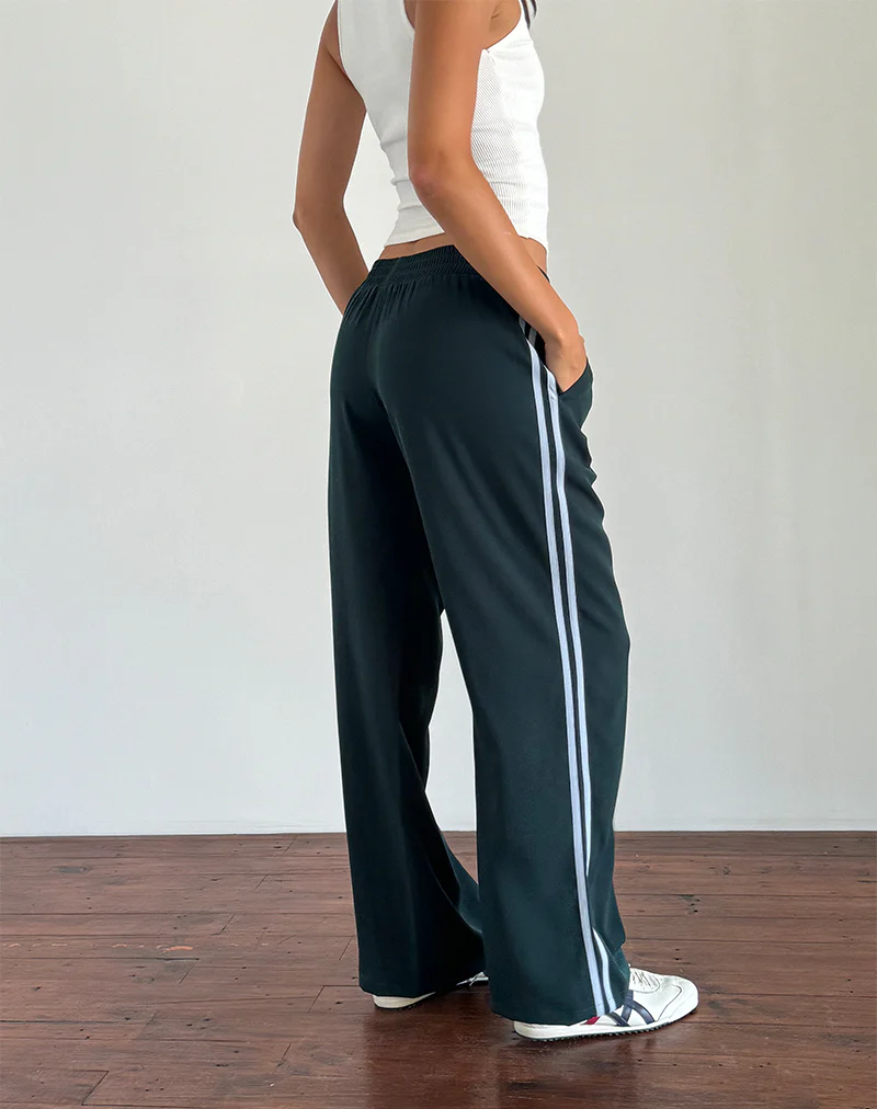 Bennett Trouser in Forest with Blue Stripe - Image 5