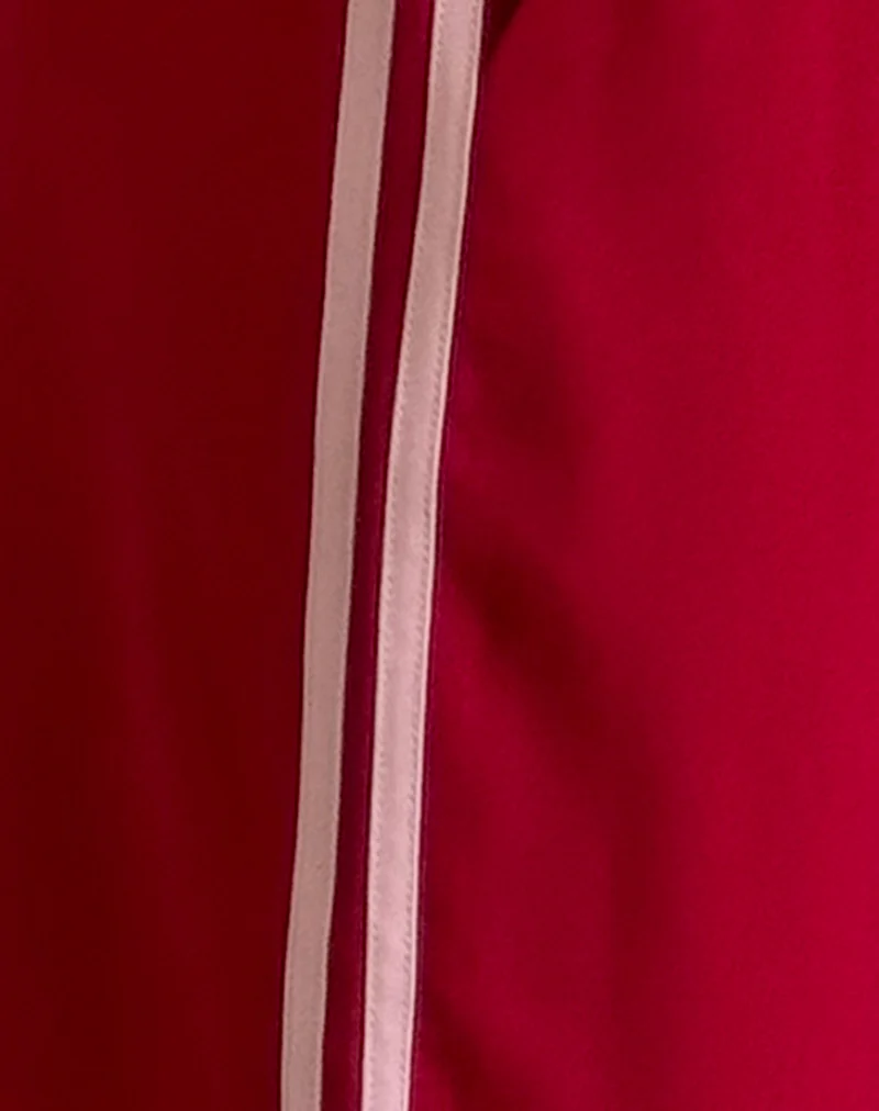 Bennett Wide Leg Trouser in Tailoring Red with Pink Stripe - Image 6