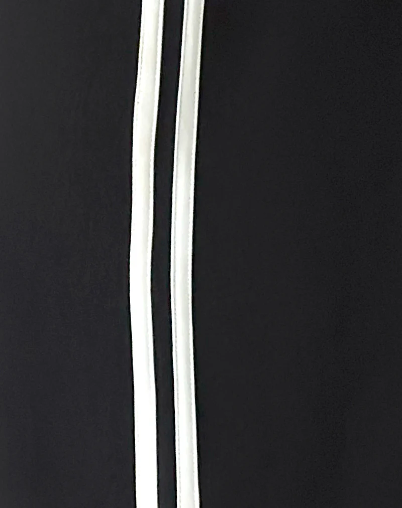 Benno Shorts in Black with White Side Stripe - Image 6