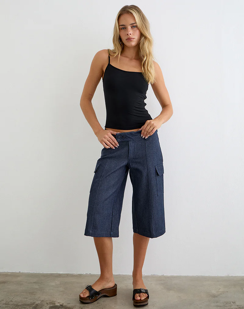 Bensen Capri Trouser in Chambray Denim Blue - Image 4