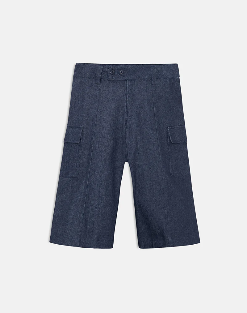 Bensen Capri Trouser in Chambray Denim Blue - Image 5