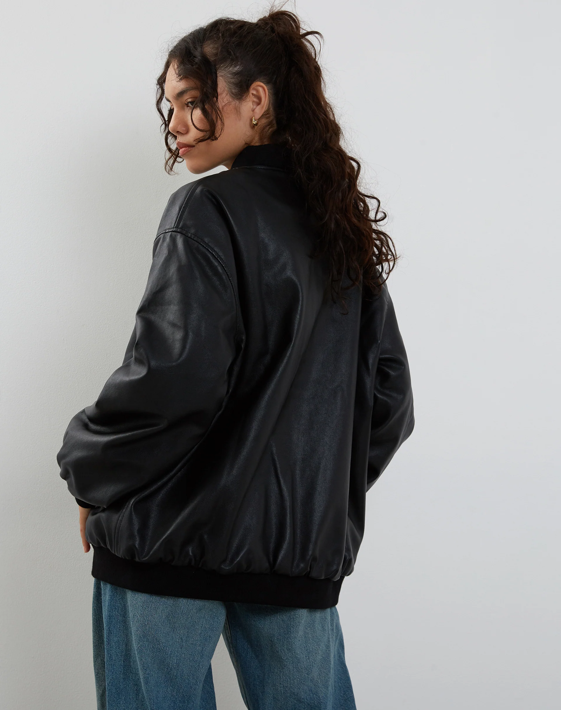 Benta Jacket in PU Black - Image 3