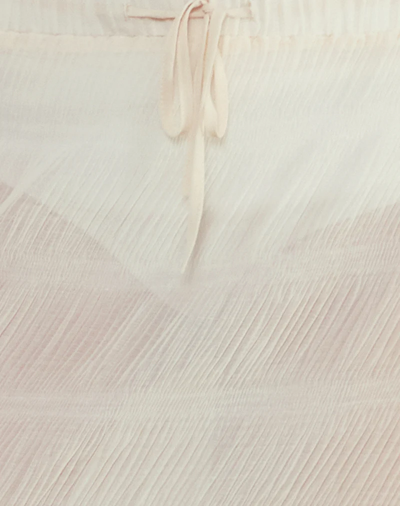 Bente Unlined Maxi Skirt in Chiffon Plisse Ivory - Image 6