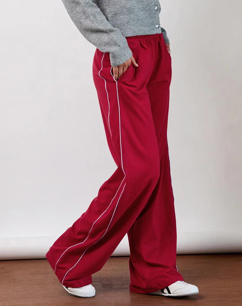 Benton Jogger in Adrenaline Red with Violet Binding - Image 2