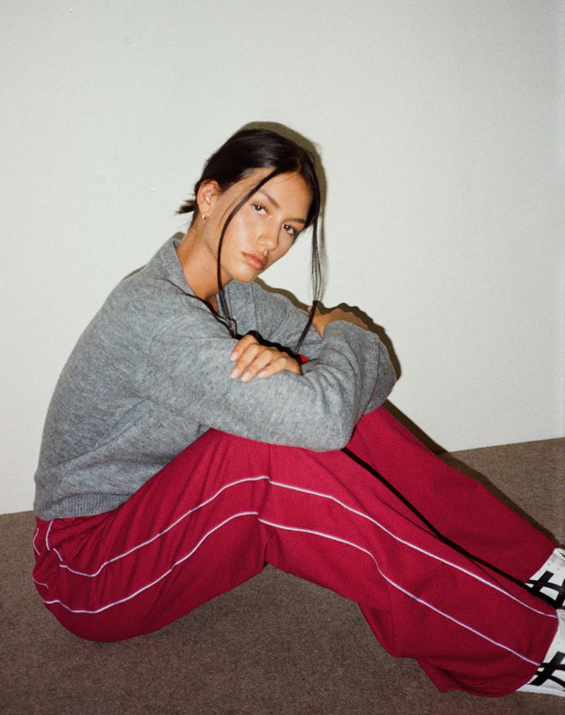 Benton Jogger in Adrenaline Red with Violet Binding - Image 3