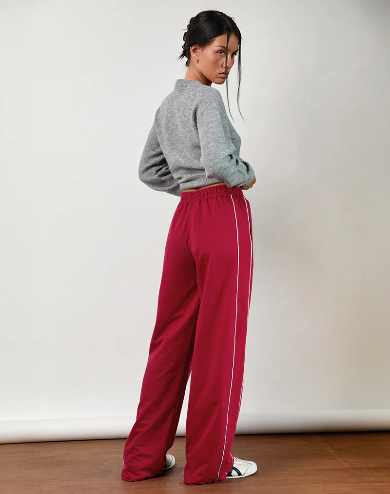 Benton Jogger in Adrenaline Red with Violet Binding - Image 4
