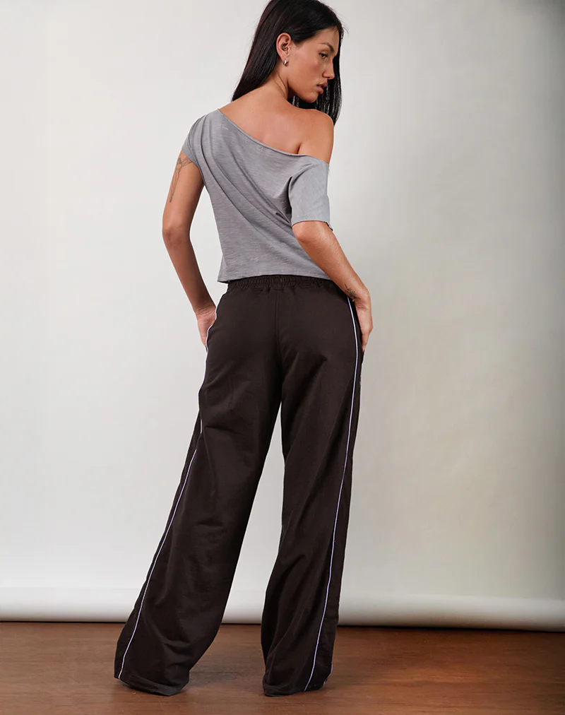 Benton Jogger in Bitter Chocolate with Violet Binding - Image 3