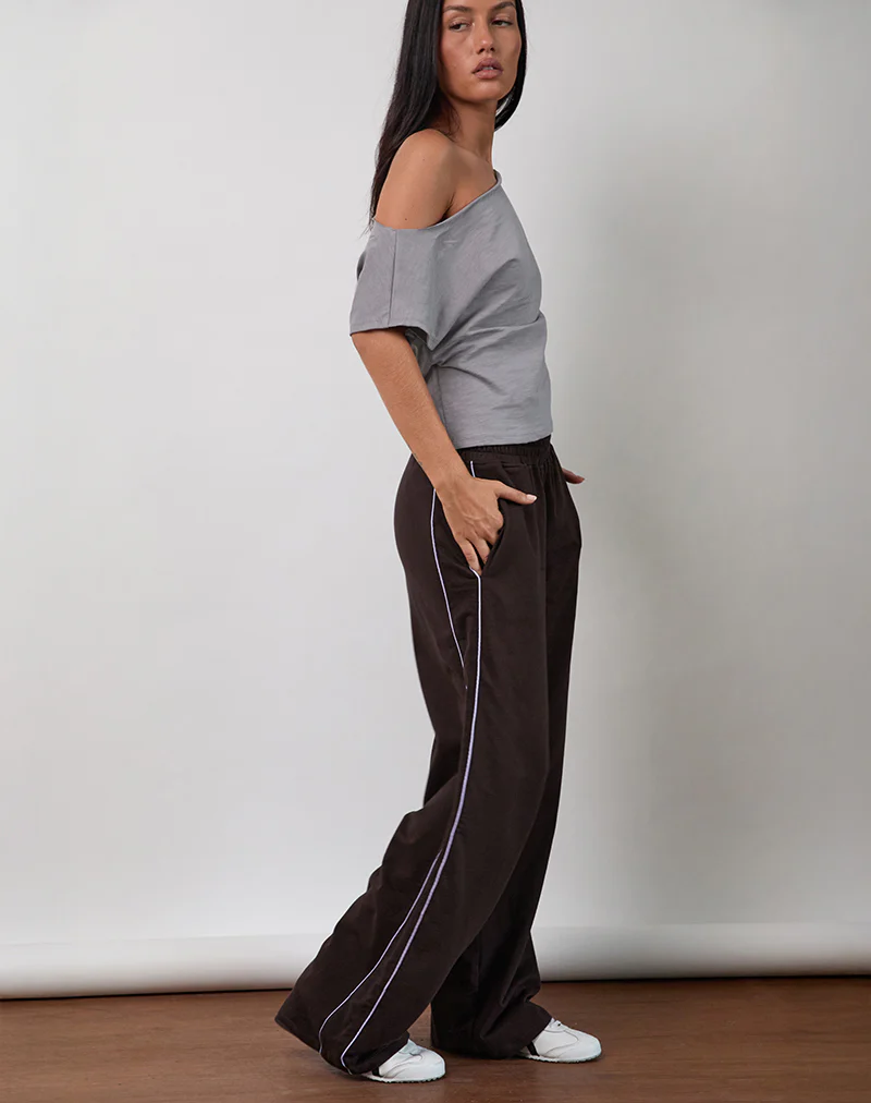Benton Jogger in Bitter Chocolate with Violet Binding - Image 4