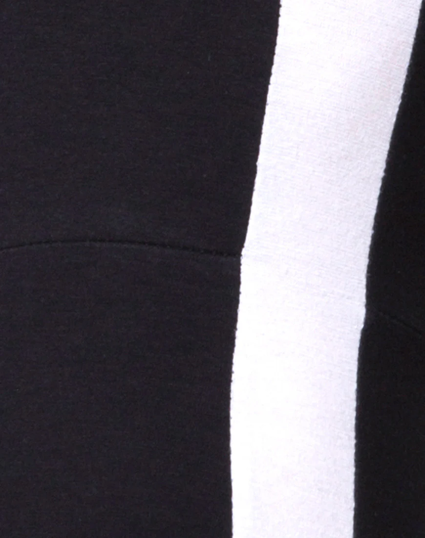 Beripe Plunge Unitard in Black with White Stripe - Image 7