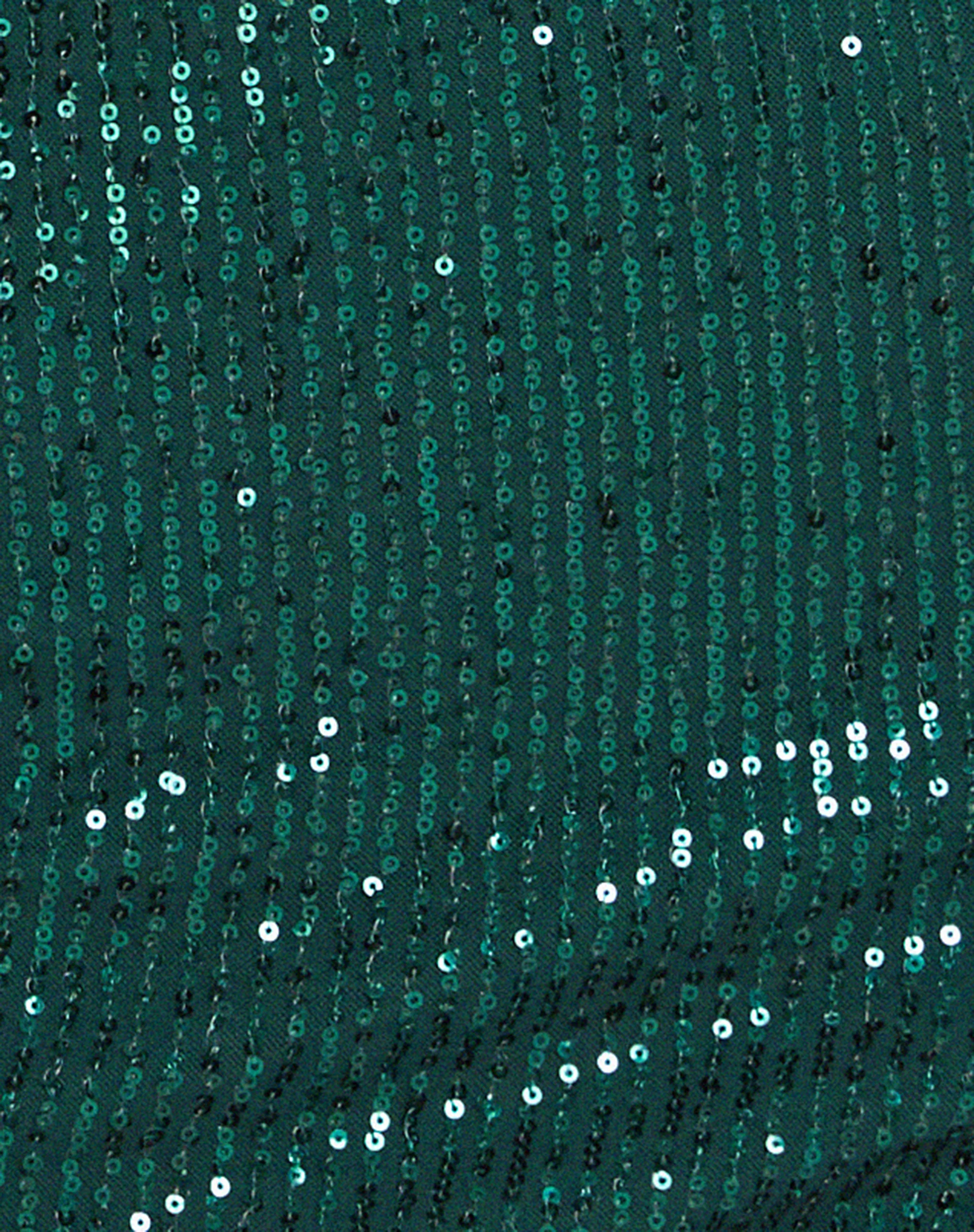 Bernoki Mini Dress in Drape Sequin Forest Green - Image 8