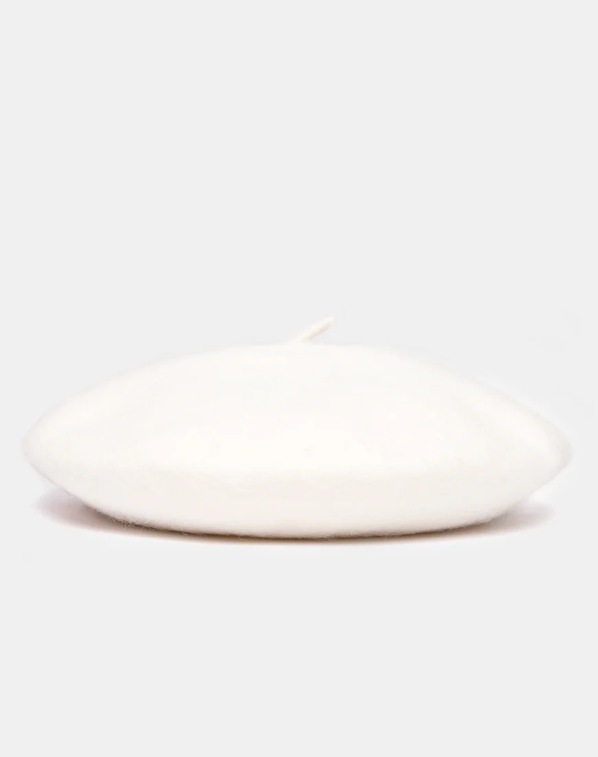 Wool Beret in Cream - Image 3