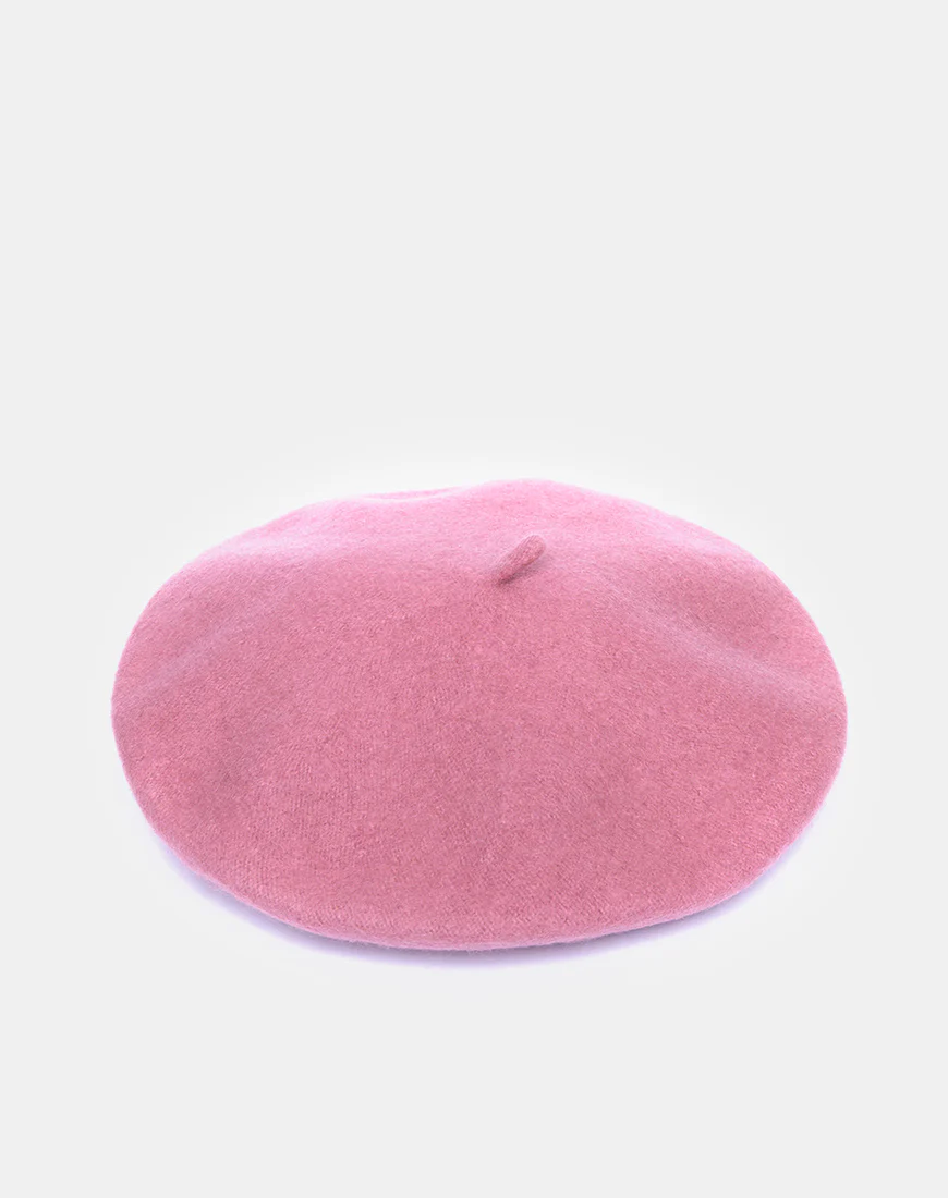Wool Beret in Dusky Pink - Image 3