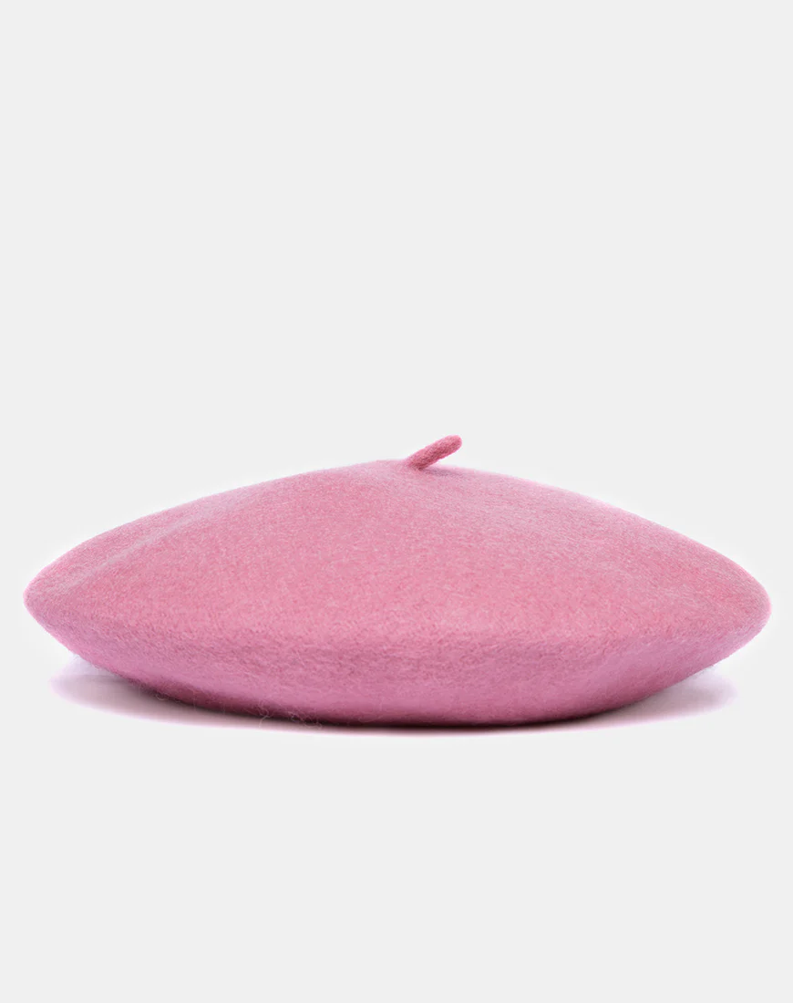 Wool Beret in Dusky Pink - Image 4