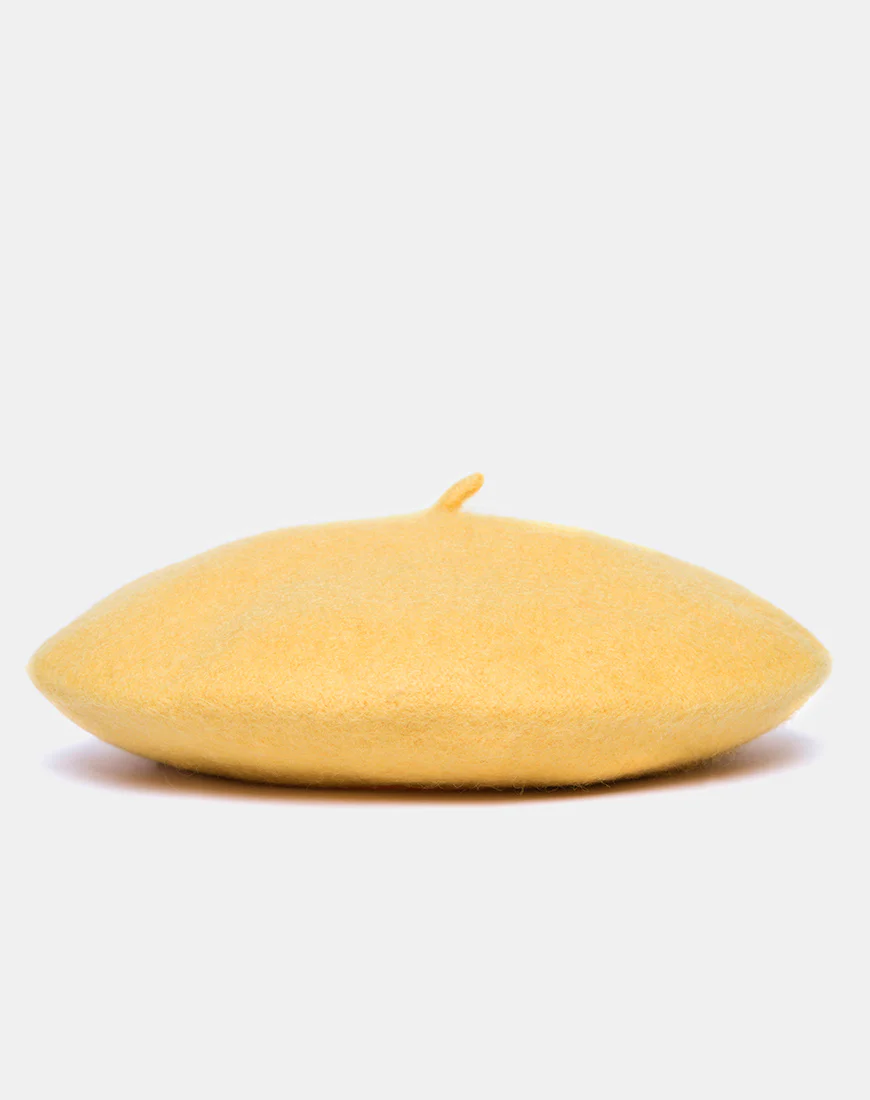 Wool Beret in Mustard - Image 4