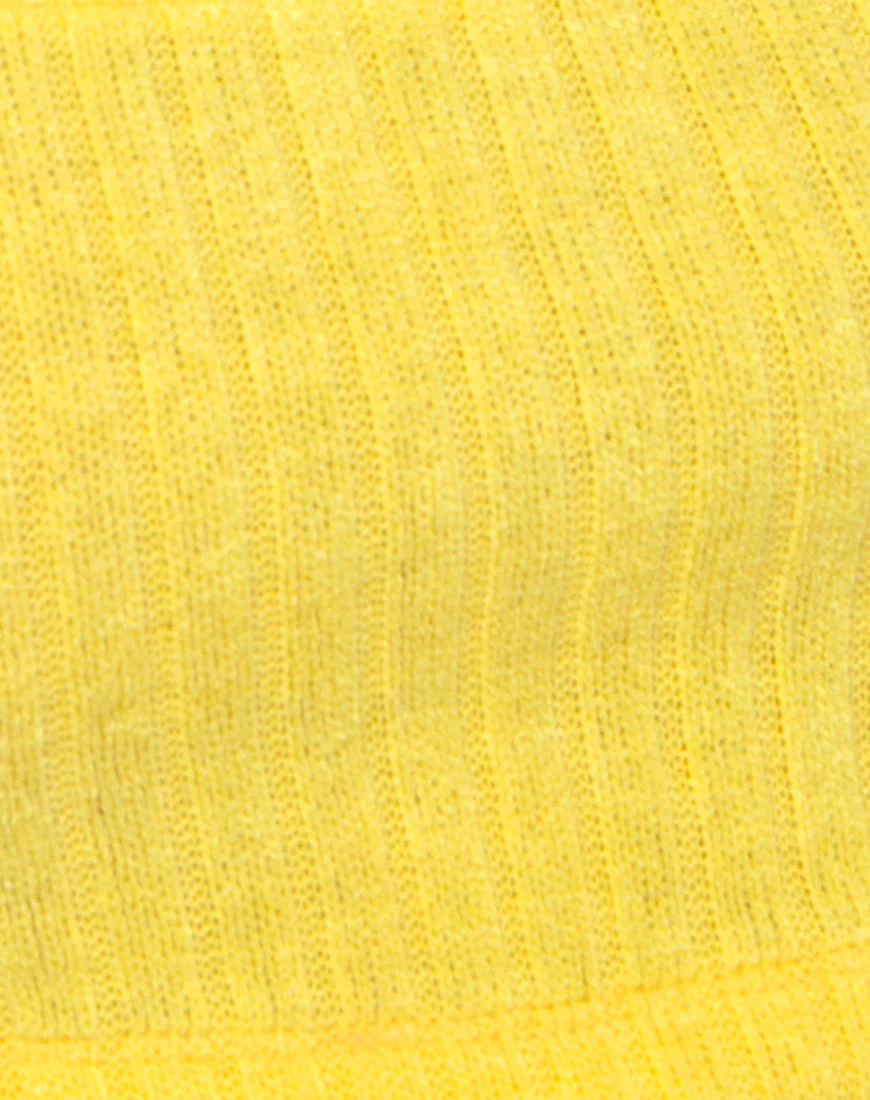 Berries Crop Top in Rib Knit Yellow - Image 4