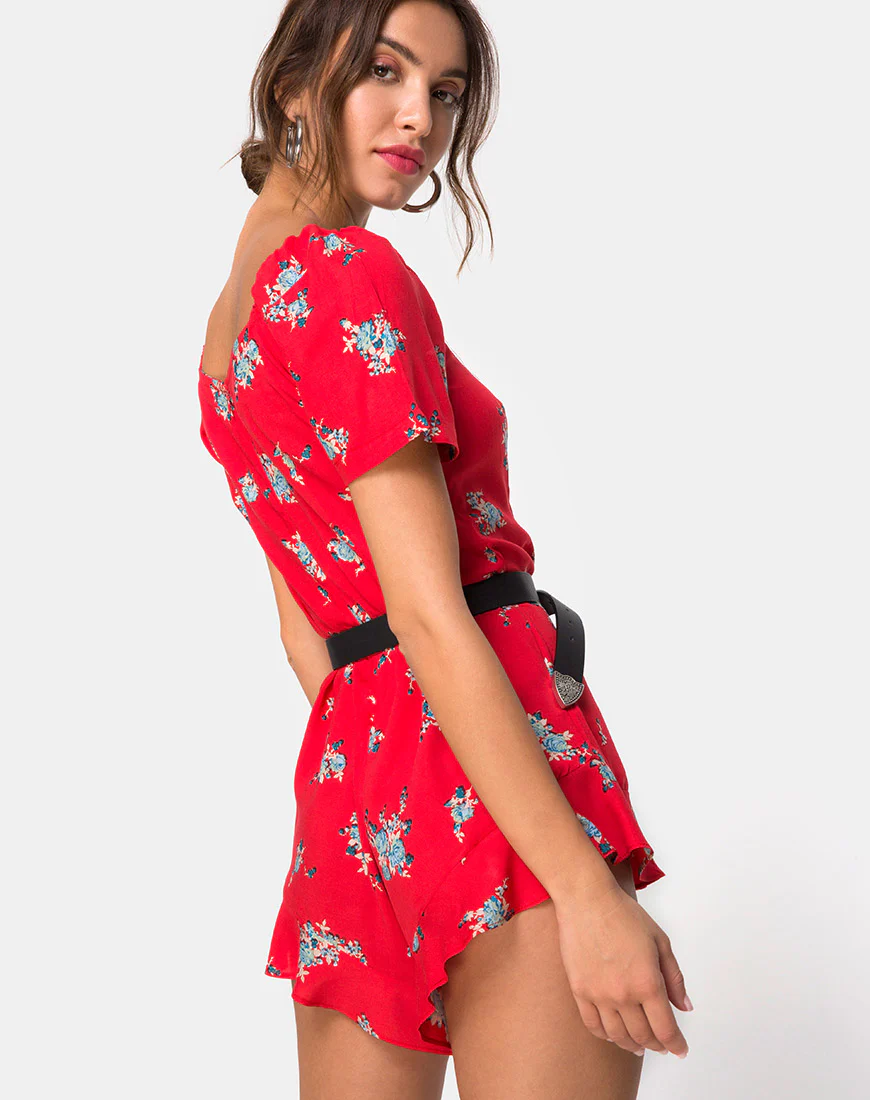 Bersho Playsuit in Soi Rose Red - Image 2