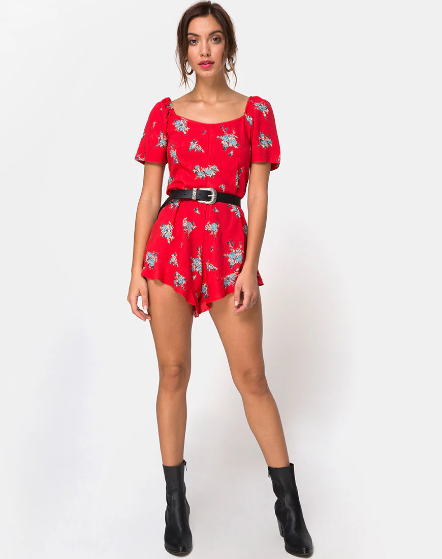 Bersho Playsuit in Soi Rose Red - Image 3