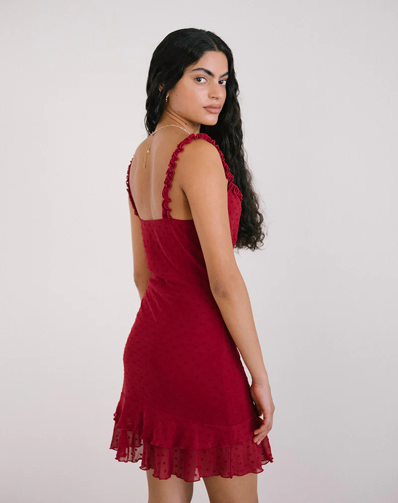 Bestari Mini Dress in Basic Polka Cherry - Image 4