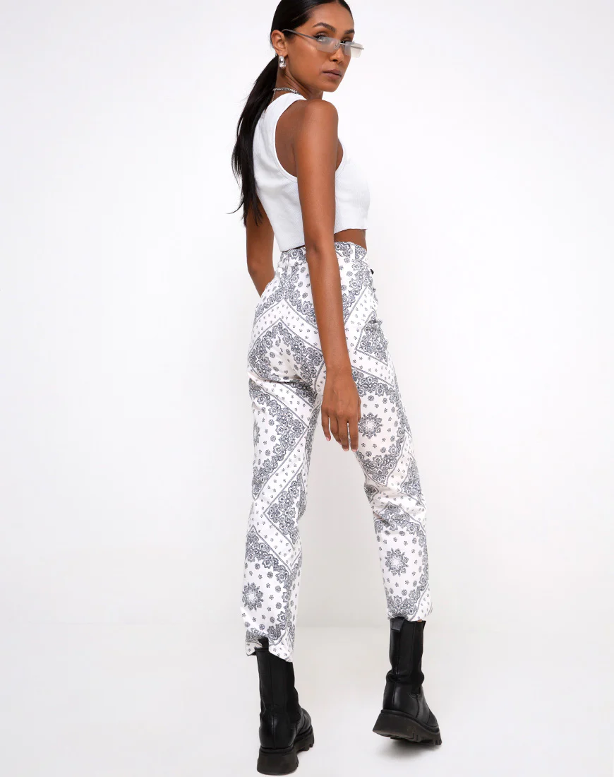 Beth Trouser in Bandana Ecru Placement - Image 3