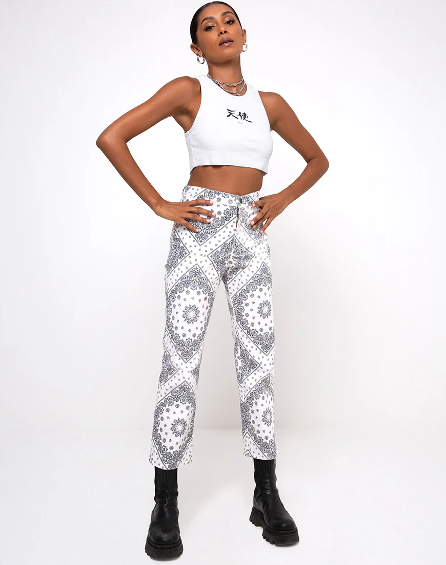 Beth Trouser in Bandana Ecru Placement - Image 4