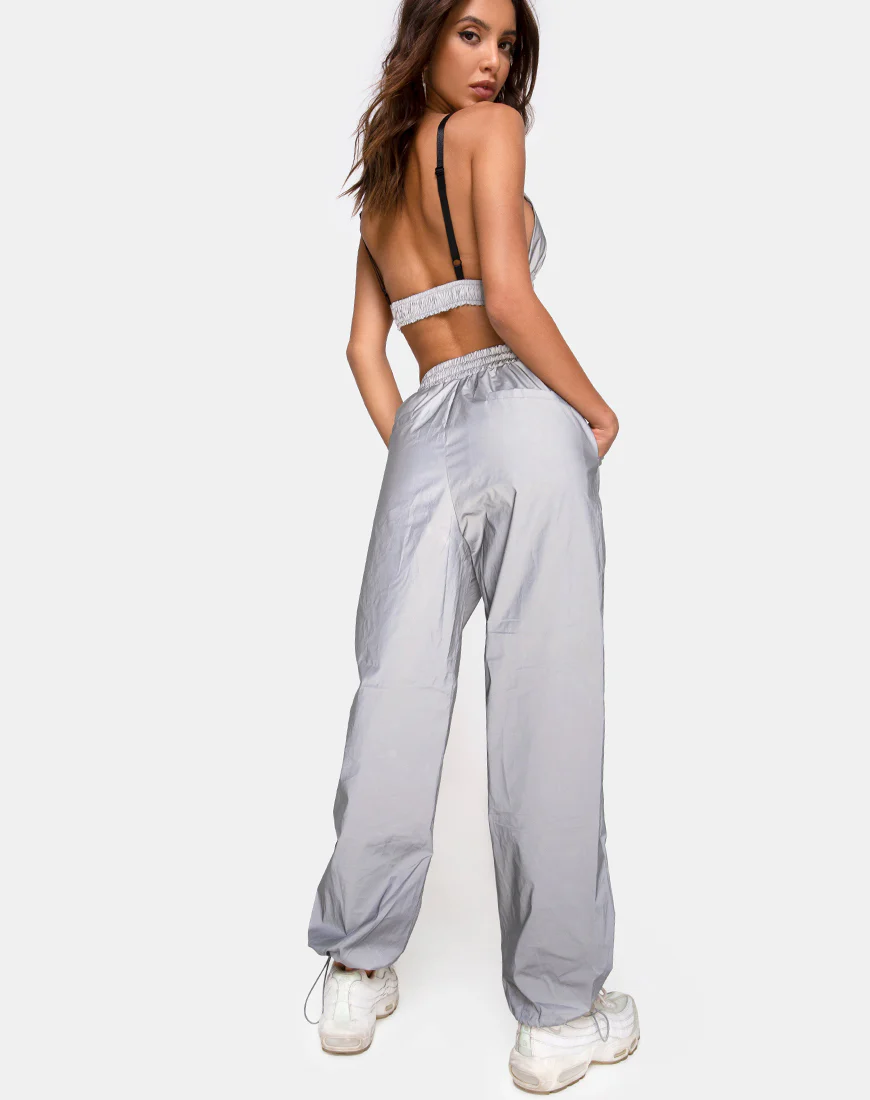 Beval Jogger Pants in Reflective Silver - Image 3