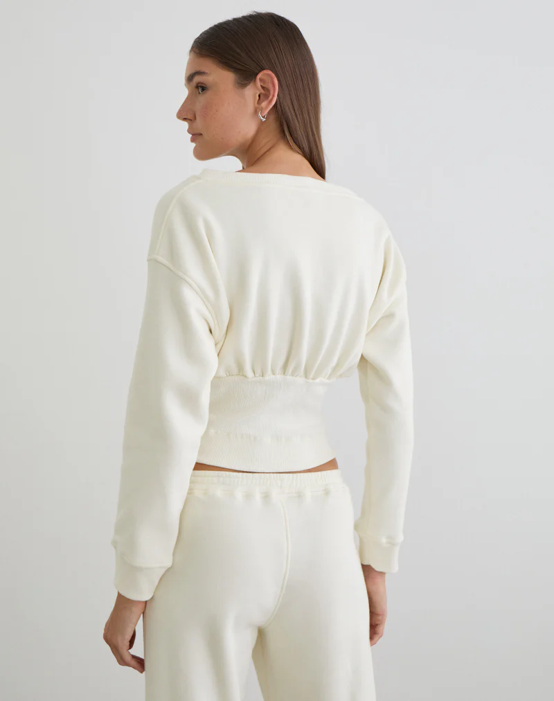 Bigail V Neck Jumper in Winter White - Image 4