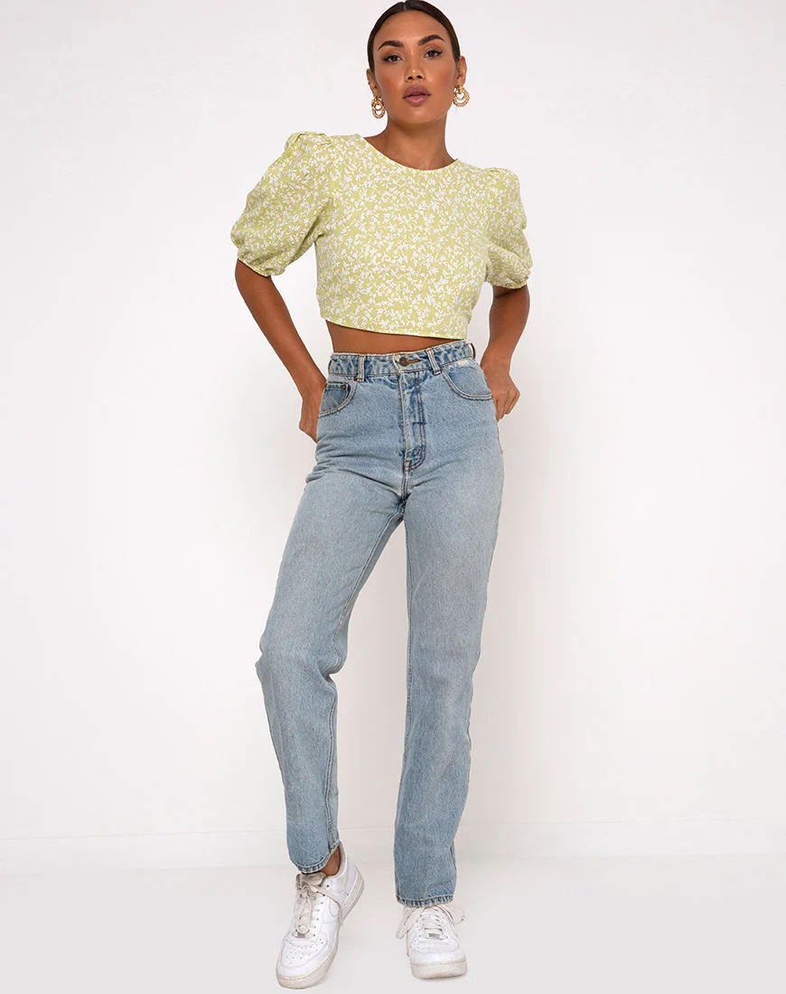Bija Crop Top in Botanic Mint Foam - Image 5