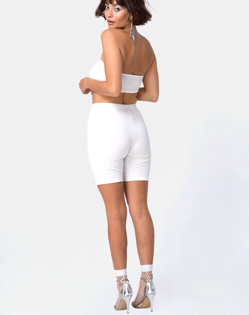 Bike Short in Mini Rib White - Image 2