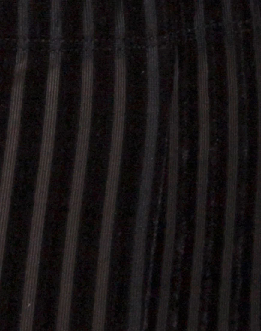 Bike Short in Velvet Sheer Stripe Black  X Princess Polly - Image 7