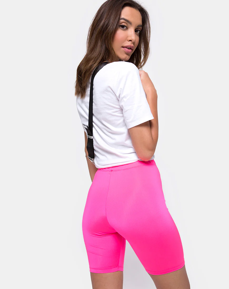 Bike Short in Nylon Pink - Image 2