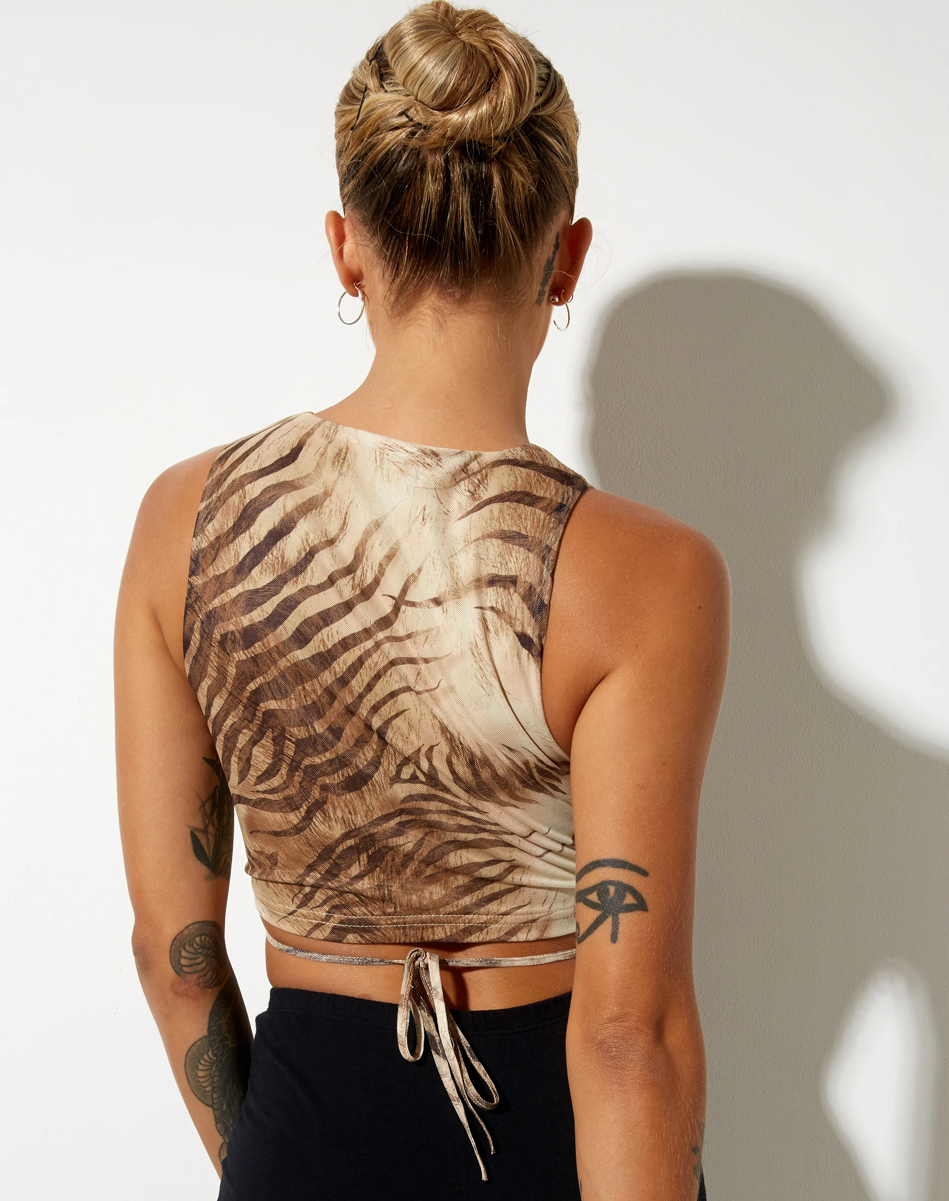 Bima Crop Top in Tiger Brown - Image 2