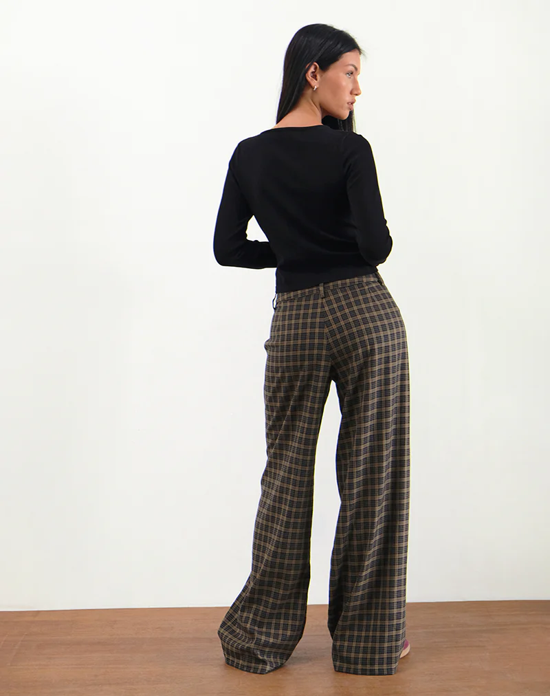 Binar Trouser in Dark Brown Check - Image 3