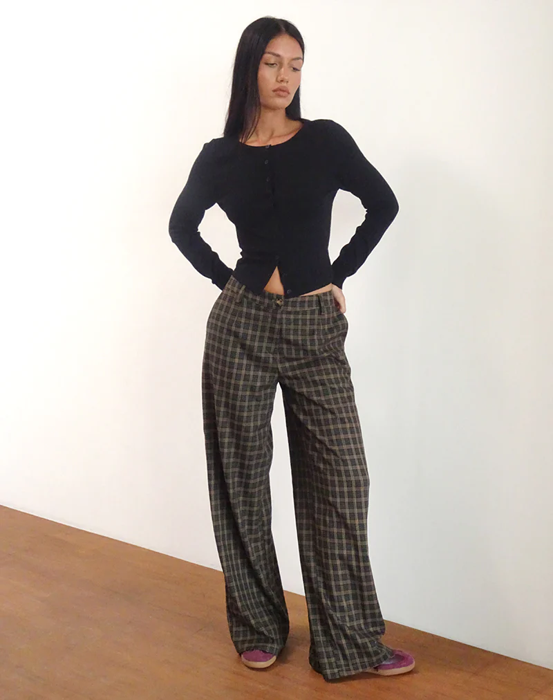 Binar Trouser in Dark Brown Check - Image 4