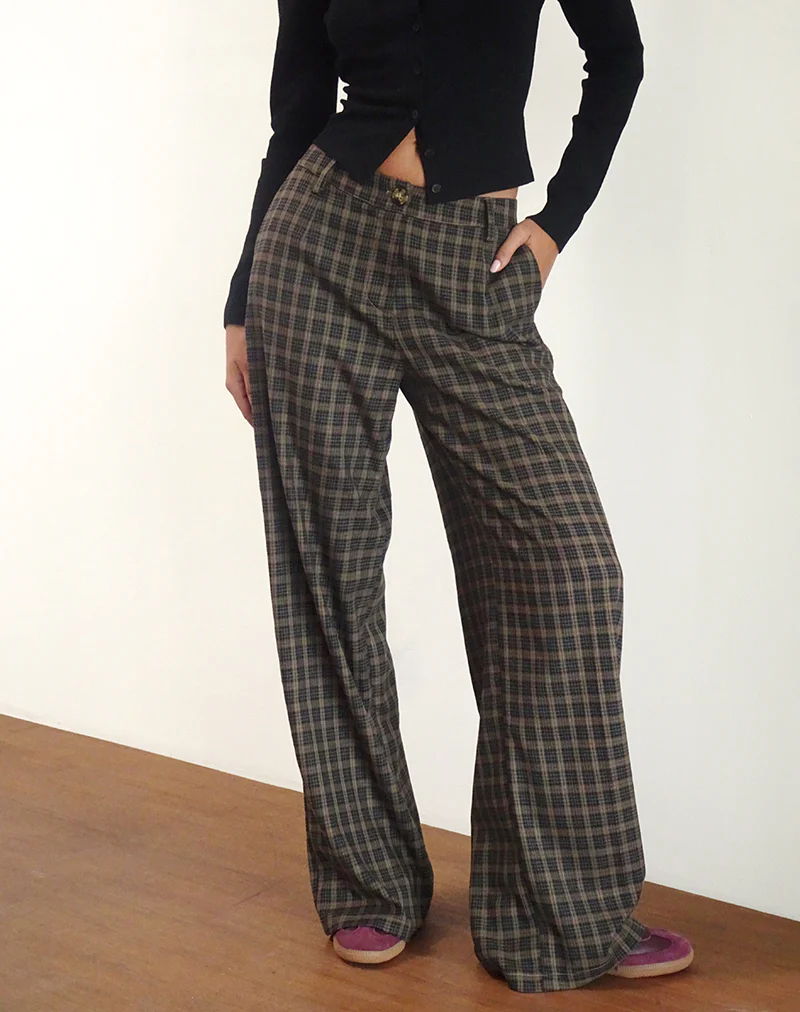 Binar Trouser in Dark Brown Check - Image 5