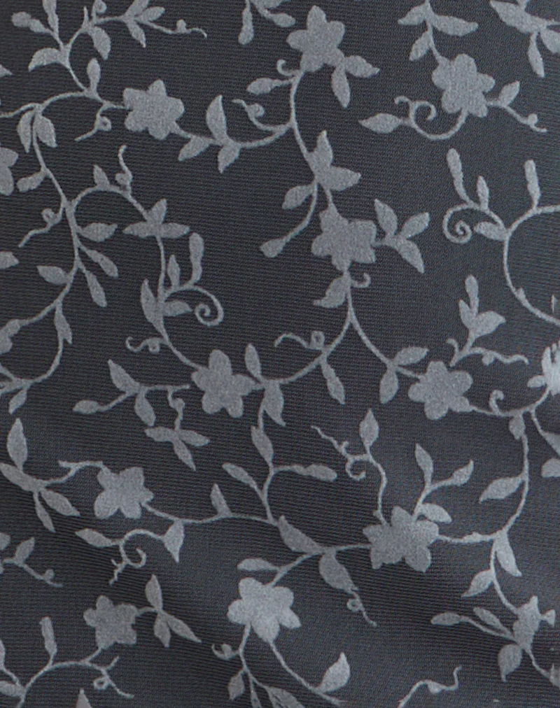 Bindara Mini Dress in Pretty Petal Flock Dark Grey - Image 6