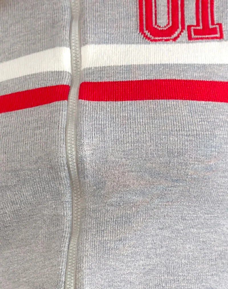 Binta Zip Through Jacket in Grey Marl - Image 6